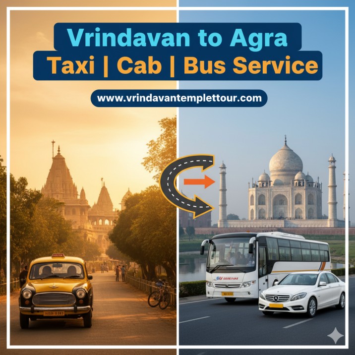 Vrindavan to Agra Taxi | Cab | Bus Service