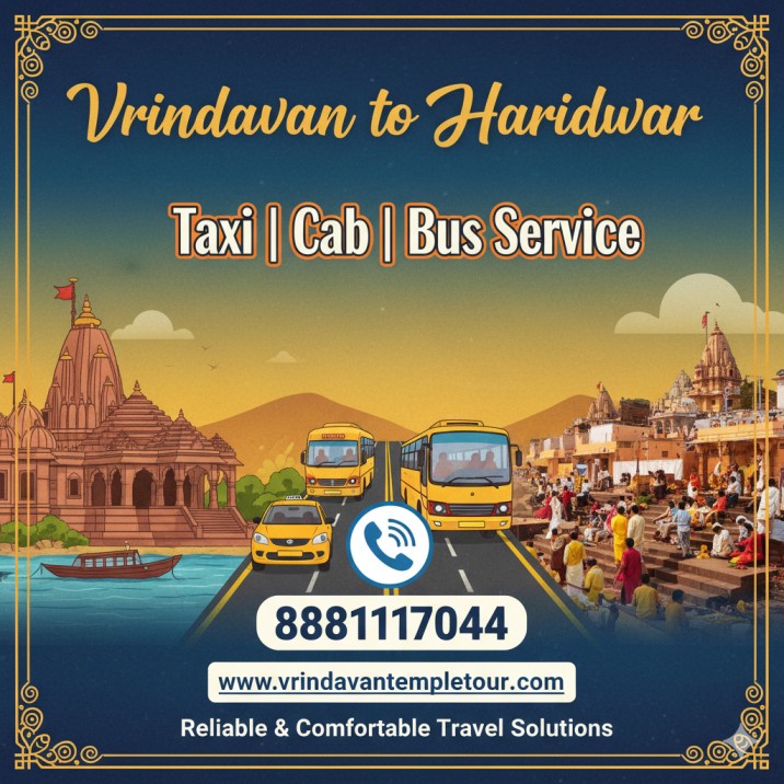 Vrindavan to Haridwar Taxi | Cab | Bus Service