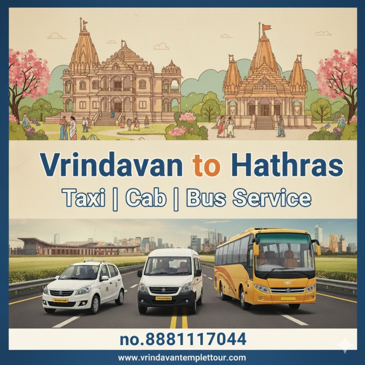 Vrindavan to Hathras Taxi | Cab | Bus Service