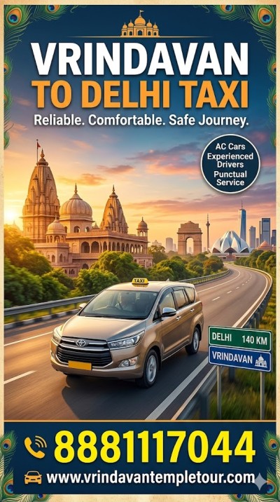 vrindavan to delhi taxi