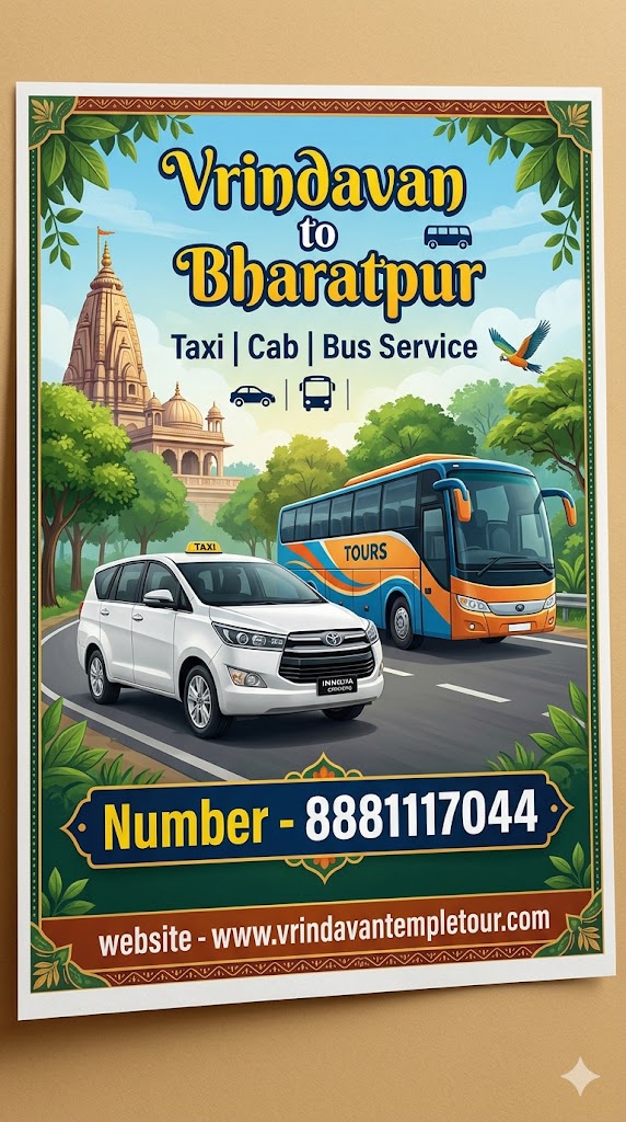 Vrindavan to Bharatpur Taxi | Cab | Bus Service