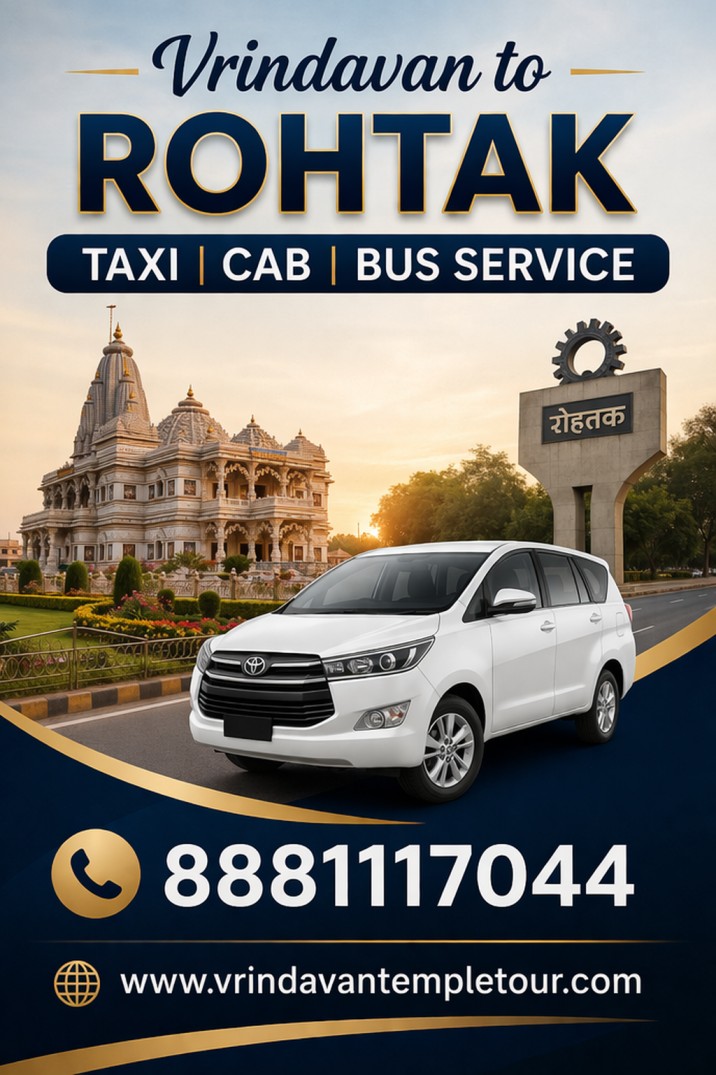 Vrindavan to Rohtak Taxi | Cab | Bus Service