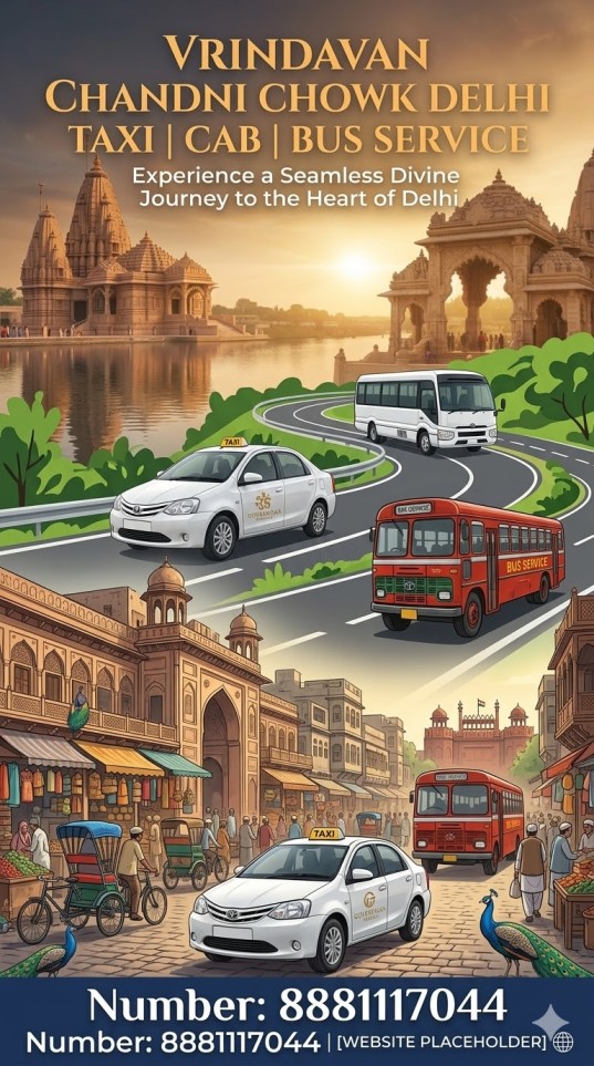 Vrindavan Chandni Chowk Delhi Taxi | Cab | Bus Service